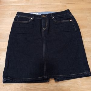 Gap Womens Denim Hip Hugger Skirt Size 4 Blue Dark Wash Stretch A Line